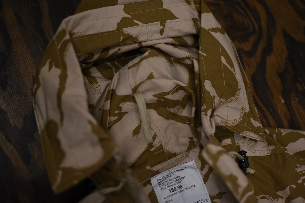 106581 180/96 英国軍 実物 新品 WINDPROOF コンバット スモック デザートDPM カモ