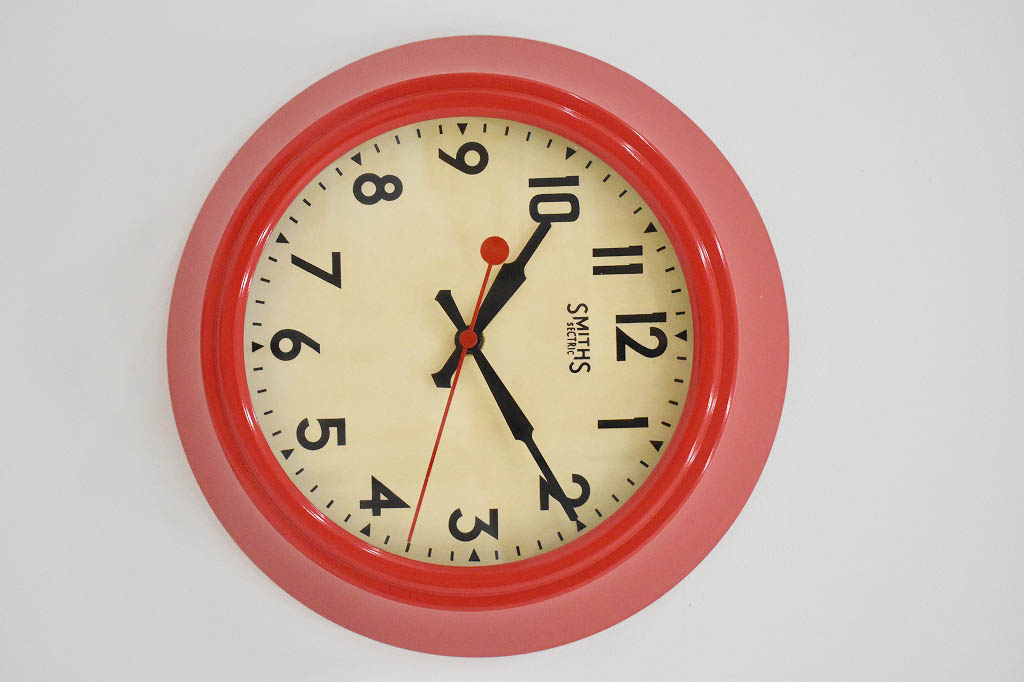 SMITHS CLOCK スミスクロック 復刻版　レッド　ウォールクロック　壁掛け時計　