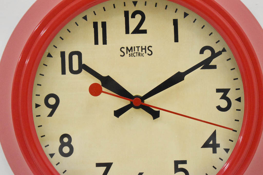 SMITHS CLOCK スミスクロック 復刻版 レッド ウォールクロック 壁掛け