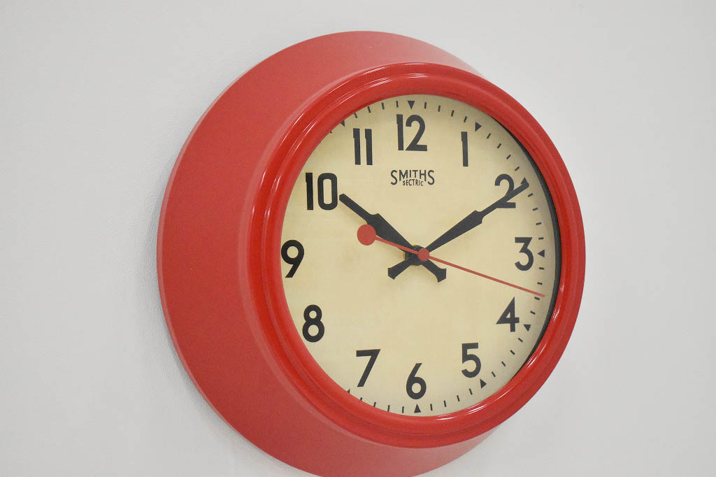 SMITHS CLOCK スミスクロック 復刻版 レッド ウォールクロック 壁掛け