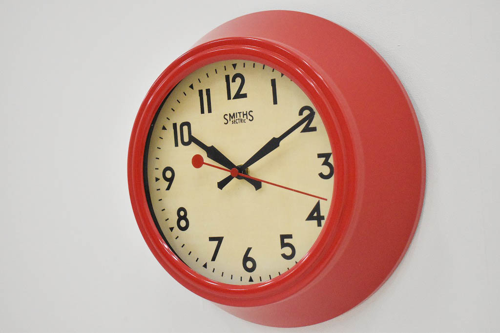 SMITHS CLOCK スミスクロック 復刻版　レッド　ウォールクロック　壁掛け時計　