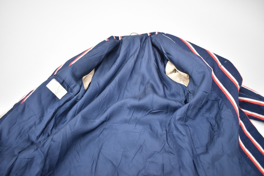 109231  [TA]ヴィンテージ スクールジャケット MADE IN ENGLAND ネイビー x レッド&ホワイト ストライプ
