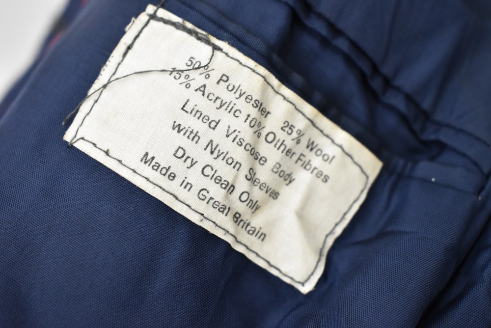 109231  [TA]ヴィンテージ スクールジャケット MADE IN ENGLAND ネイビー x レッド&ホワイト ストライプ
