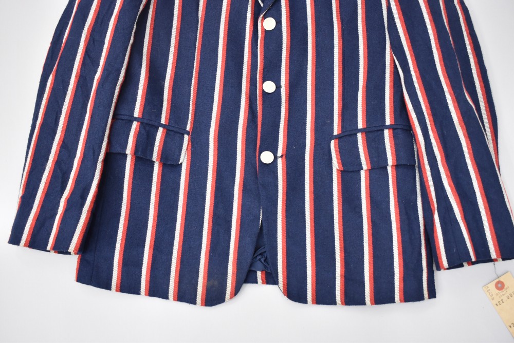 109231  [TA]ヴィンテージ スクールジャケット MADE IN ENGLAND ネイビー x レッド&ホワイト ストライプ