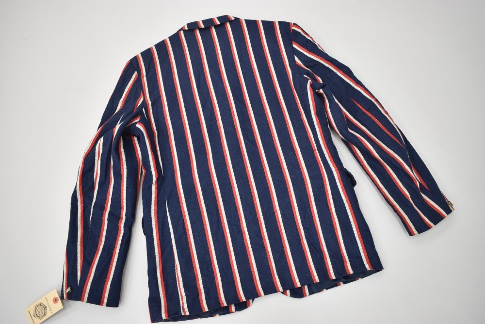 109231  [TA]ヴィンテージ スクールジャケット MADE IN ENGLAND ネイビー x レッド&ホワイト ストライプ
