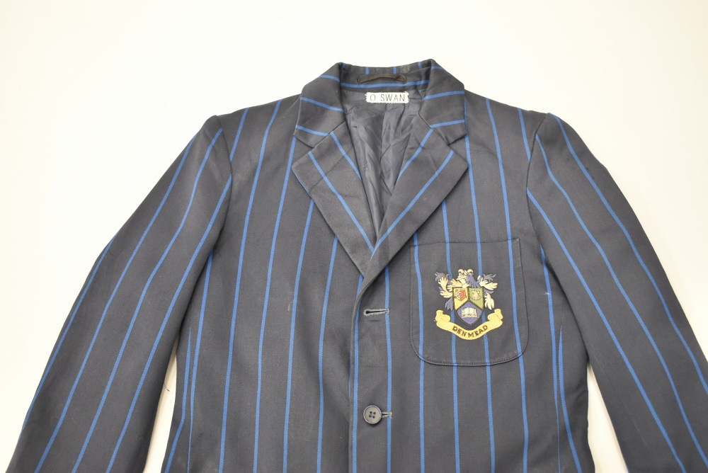 109244  [TA]ヴィンテージ スクールジャケット 「david LUKE」MADE IN ENGLAND ネイビー x ブルー ストライプ