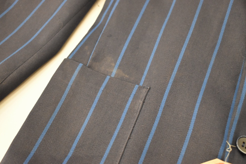 109244  [TA]ヴィンテージ スクールジャケット 「david LUKE」MADE IN ENGLAND ネイビー x ブルー ストライプ