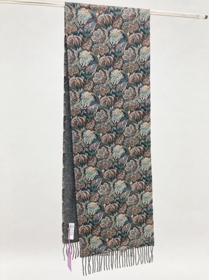 108346 英国 「SO COSY」　「Liberty Fabric Scarf 」　100％ベビーアルパカウール COLOR： Tawny Port & Paisley Corals