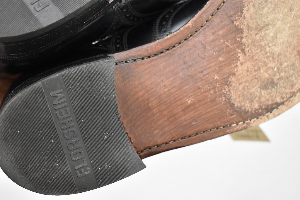 109812 「FLORSHEIM」レザーシューズ  内羽根 WING TIP SIZE 9