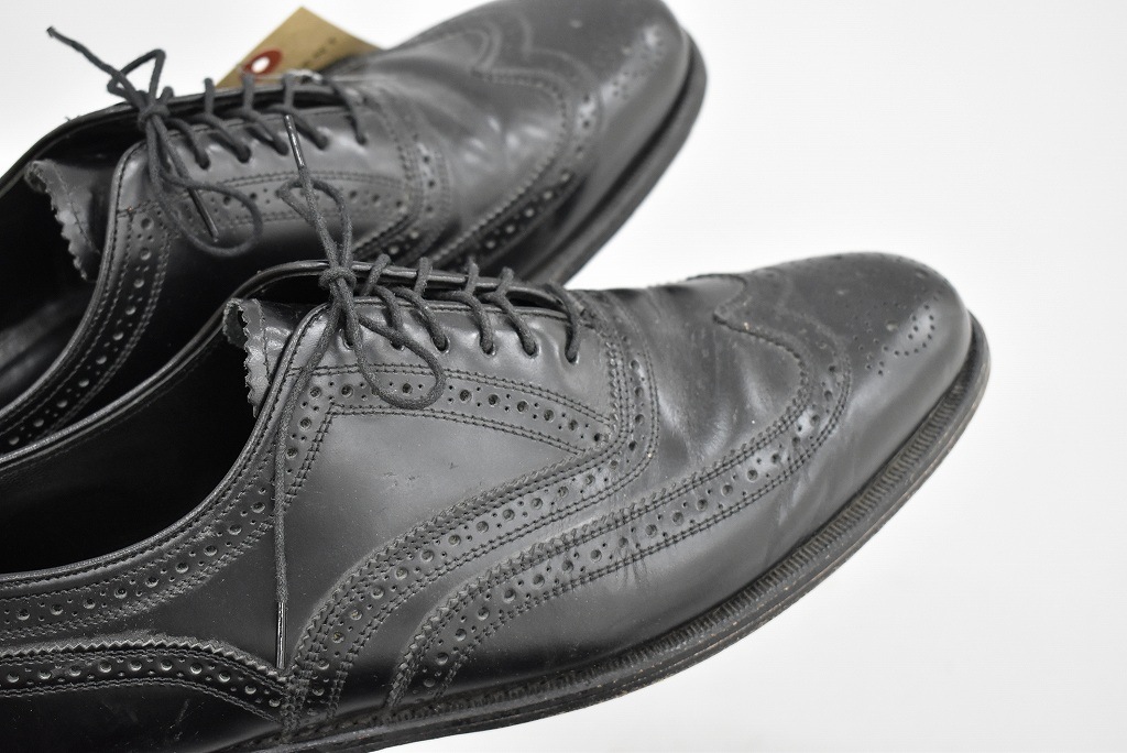 109812 「FLORSHEIM」レザーシューズ  内羽根 WING TIP SIZE 9