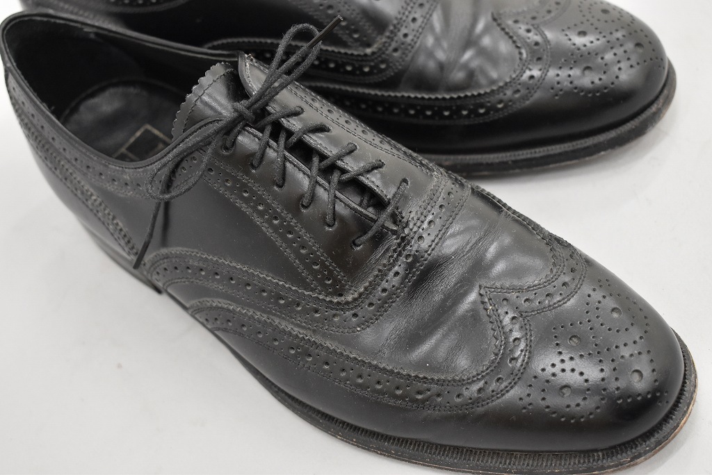 109812 「FLORSHEIM」レザーシューズ  内羽根 WING TIP SIZE 9