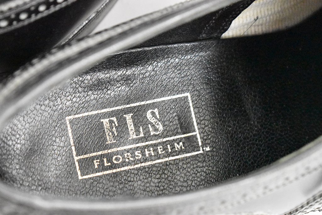 109812 「FLORSHEIM」レザーシューズ  内羽根 WING TIP SIZE 9