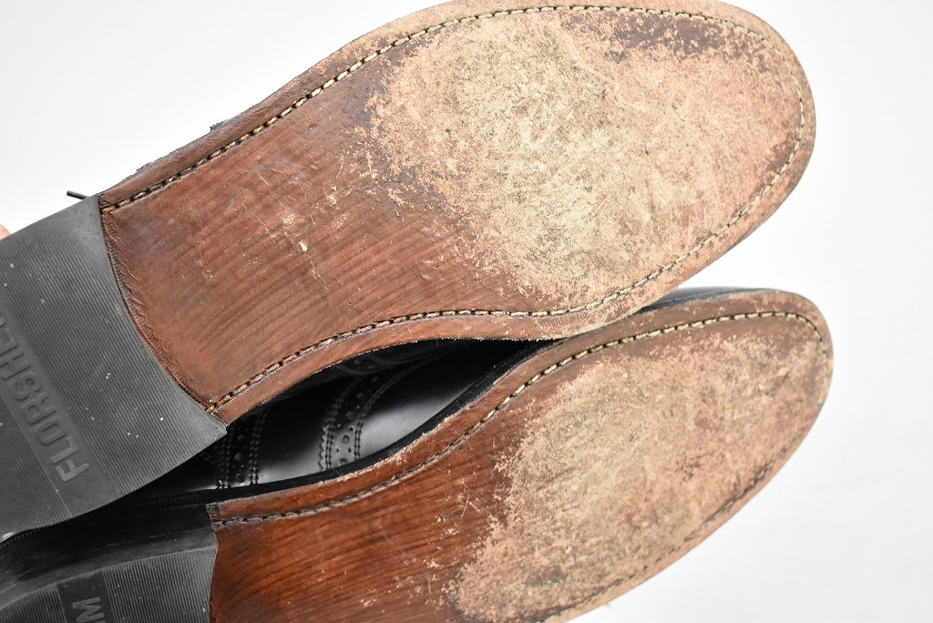 109812 「FLORSHEIM」レザーシューズ  内羽根 WING TIP SIZE 9