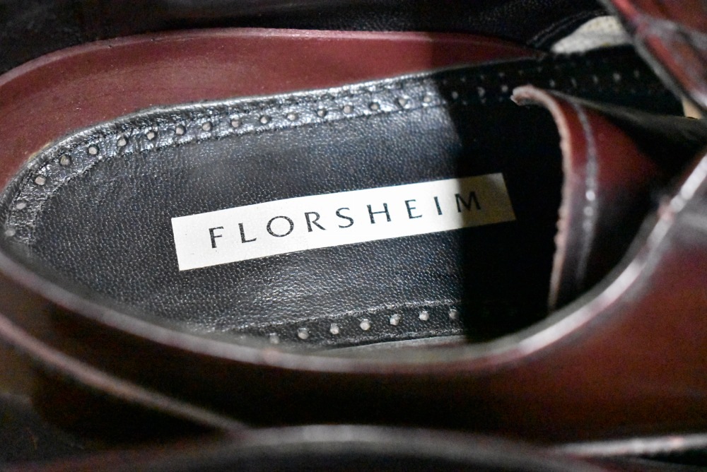 109574「FLORSHEIM」ストレートチップ シューズ 内羽根 SIZE 8 1/2