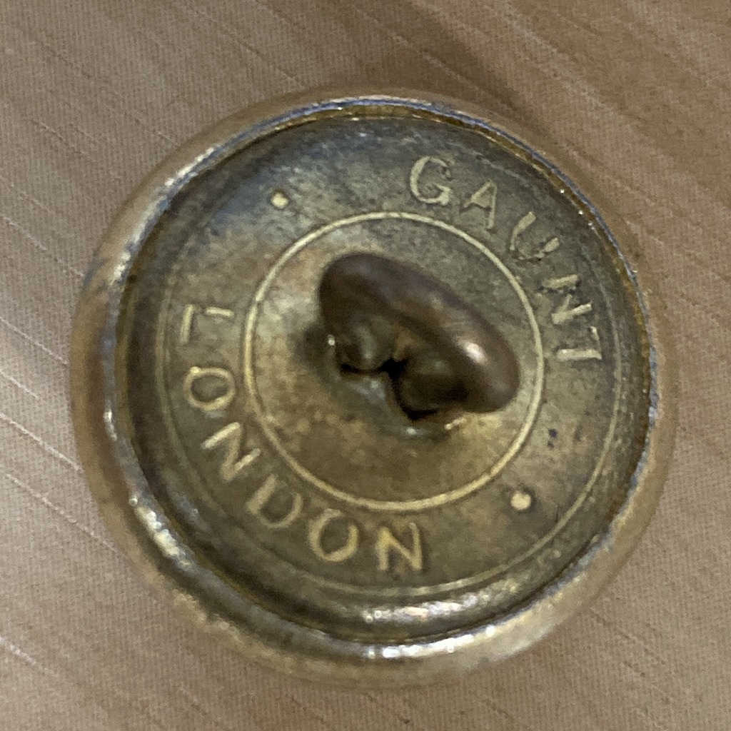 105986 英国 GAUNT LONDON Heraldic Shield ボタン 釦 小1個 真鍮製紋章