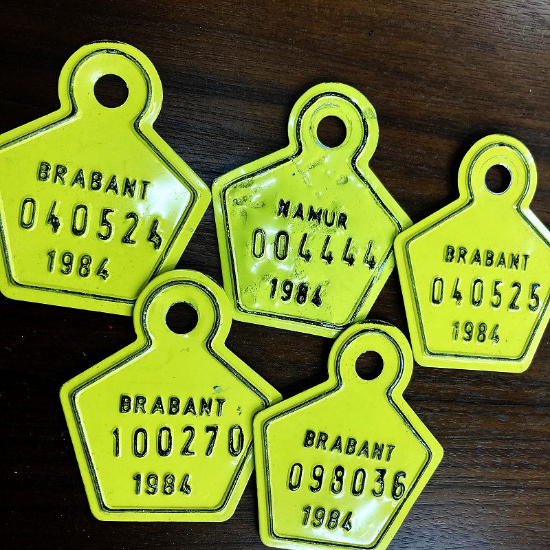 105105 ヴィンテージ　ベルギー ブラバント州　自転車　ナンバープレート