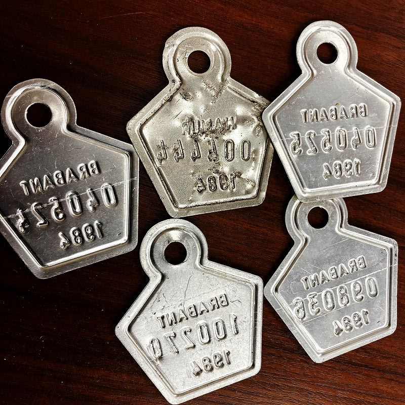 105105 ヴィンテージ　ベルギー ブラバント州　自転車　ナンバープレート