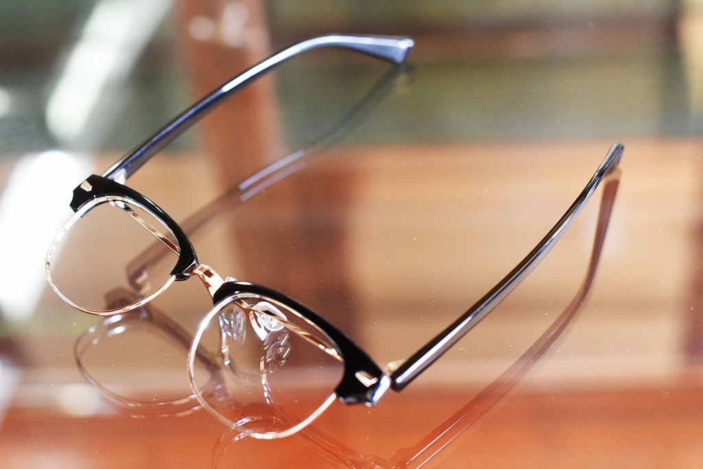 RFH-B フリップリーディンググラス 「RAWGUN」 BLACK ハーフリム 　INNOCENT Original Products