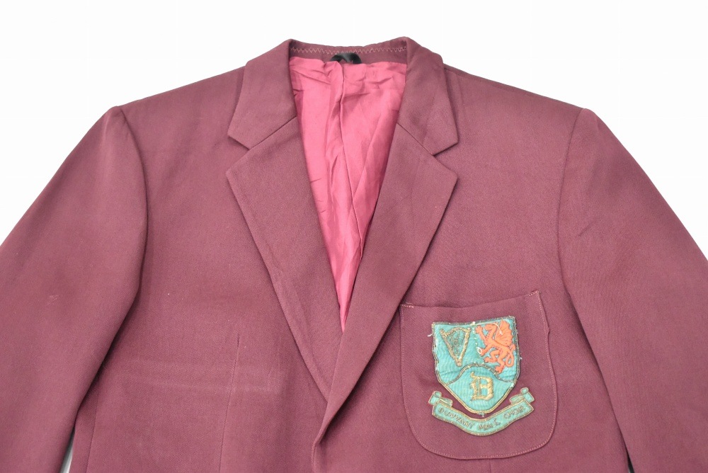 109236  [TA]ヴィンテージ 「HODGES」スクールジャケット MADE IN ENGLAND 赤紫