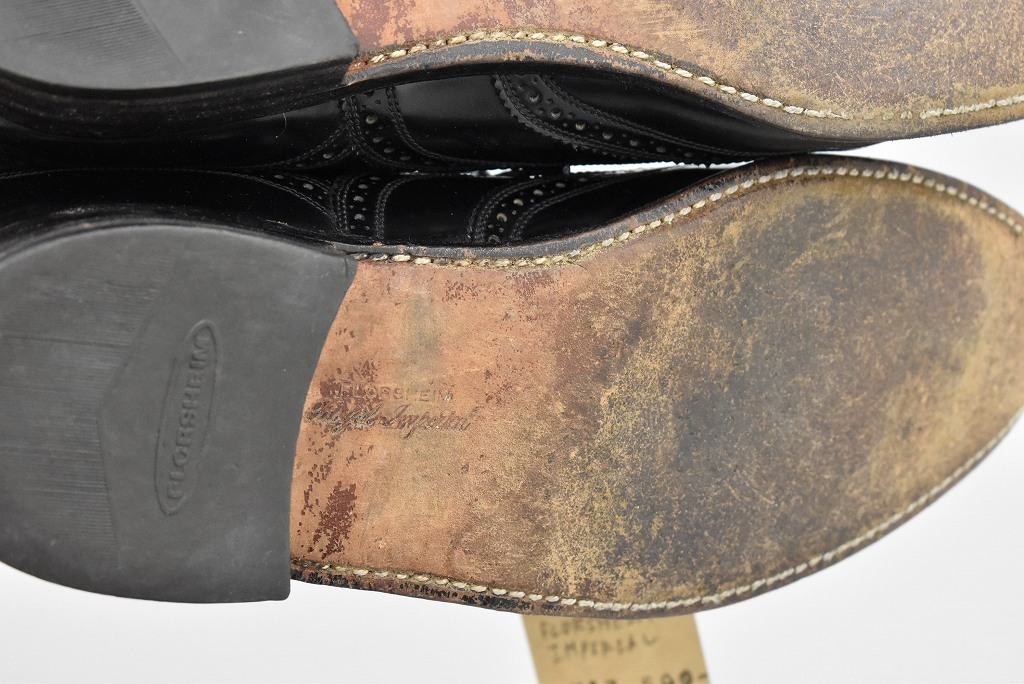 109816 「FLORSHEIM IMPERIAL」レザーシューズ  内羽根 WING TIP SIZE 9ほど