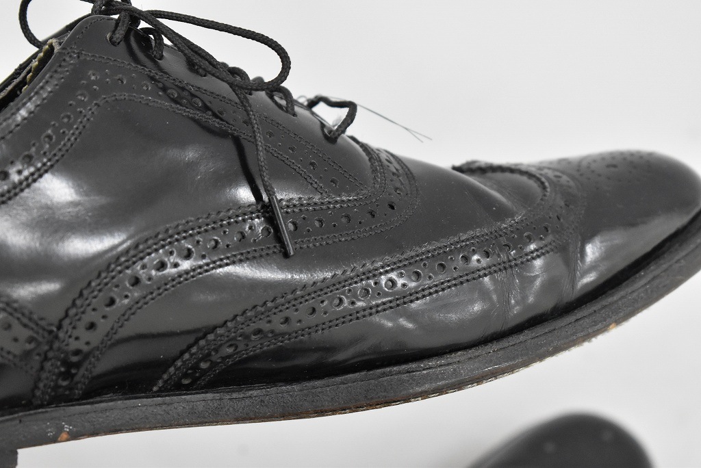 109816 「FLORSHEIM IMPERIAL」レザーシューズ  内羽根 WING TIP SIZE 9ほど