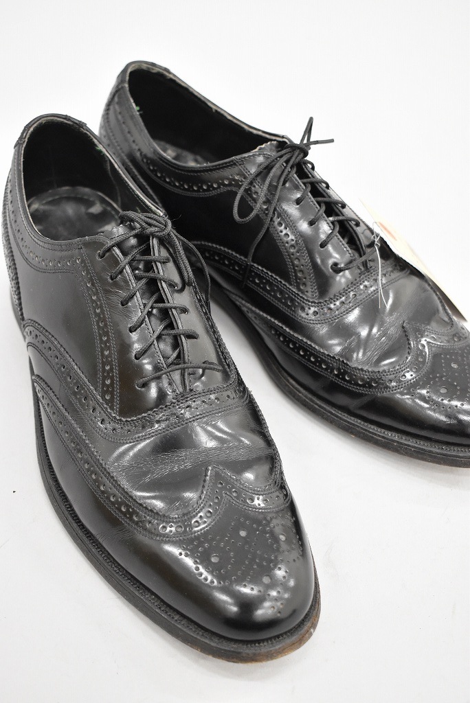 109816 「FLORSHEIM IMPERIAL」レザーシューズ  内羽根 WING TIP SIZE 9ほど