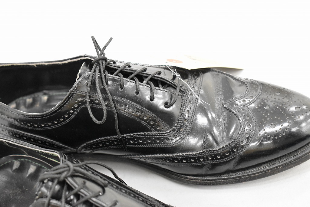 109816 「FLORSHEIM IMPERIAL」レザーシューズ  内羽根 WING TIP SIZE 9ほど