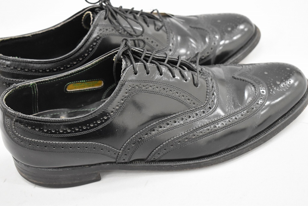109816 「FLORSHEIM IMPERIAL」レザーシューズ  内羽根 WING TIP SIZE 9ほど