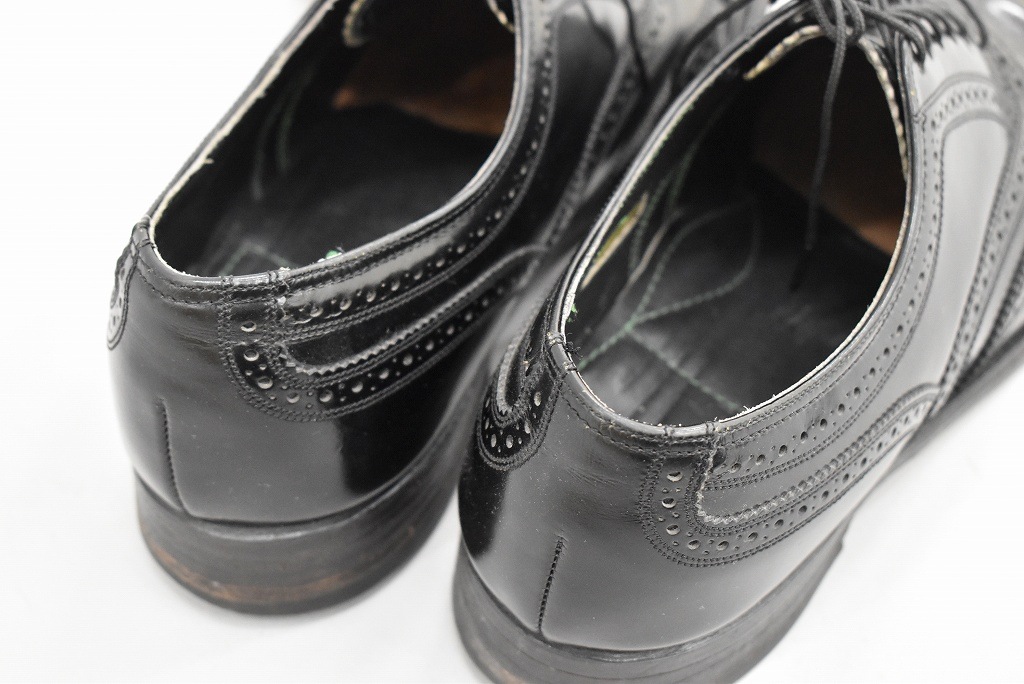 109816 「FLORSHEIM IMPERIAL」レザーシューズ  内羽根 WING TIP SIZE 9ほど