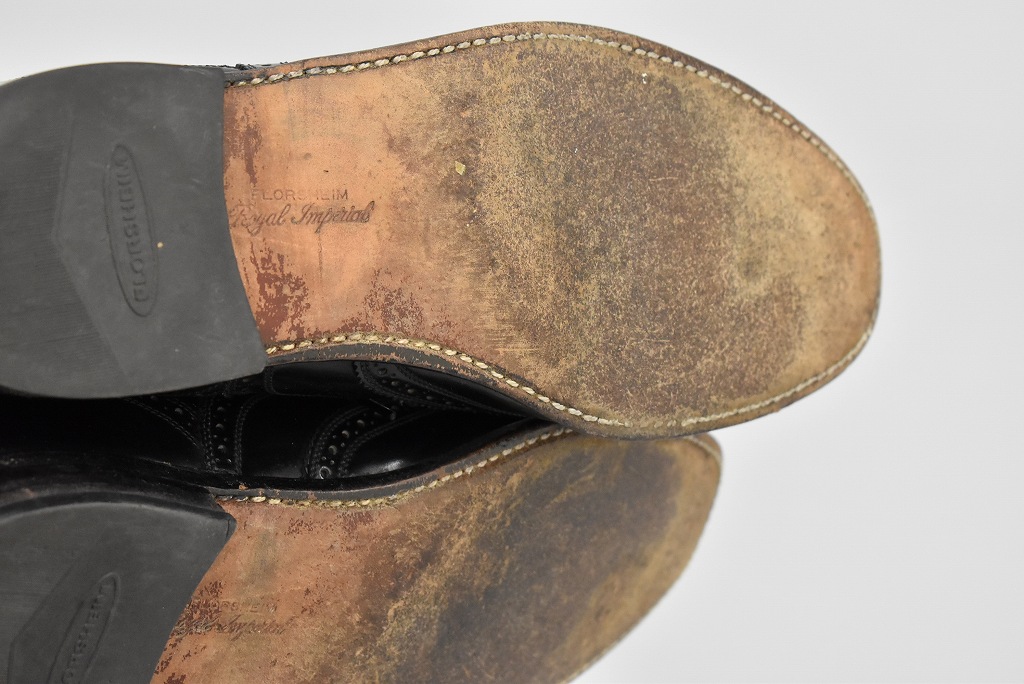 109816 「FLORSHEIM IMPERIAL」レザーシューズ  内羽根 WING TIP SIZE 9ほど