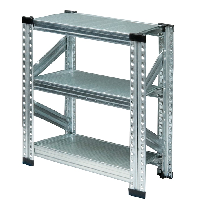 イタリア製 メタルシステム SUPER123 スチールラック 3段 メタルシステム：SUPER123》 スチールシェルフ 幅67.7x高さ65.3x奥行