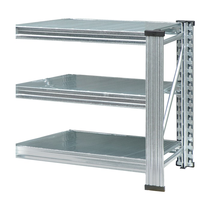 METALSISTEM UNIRACK セミタイプ 連結用ラック 3段 スチールラック l字