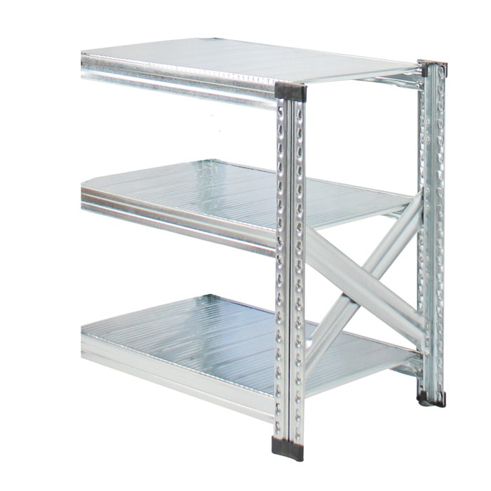 イタリア製 メタルシステム SUPER123 スチールラック 3段 メタルシステム：SUPER123》 スチールシェルフ 幅67.7x高さ65.3x