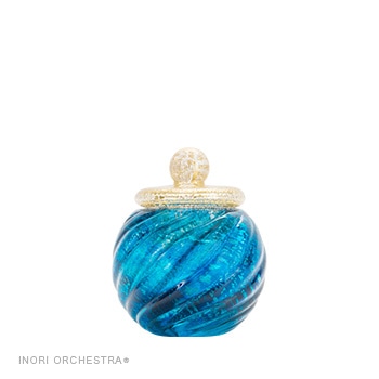 アートガラス骨壷 花音ブルー[KANON] SSサイズ | いのりオーケストラ