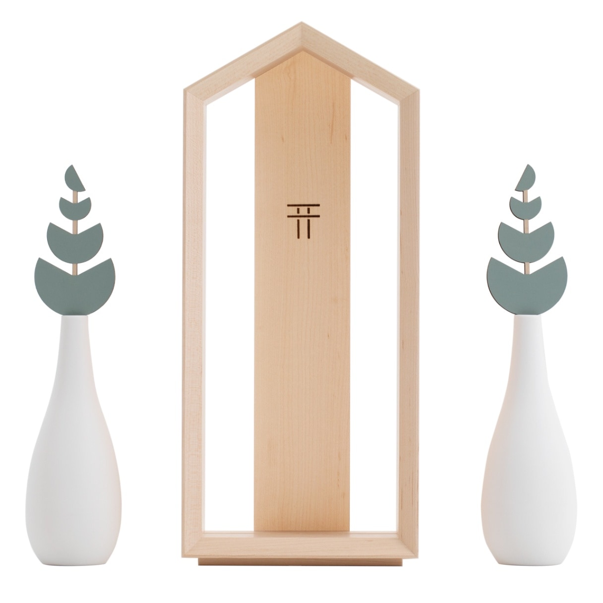 やさしい神棚] かみさまのおうちメープル お祀りセット（光のお供え