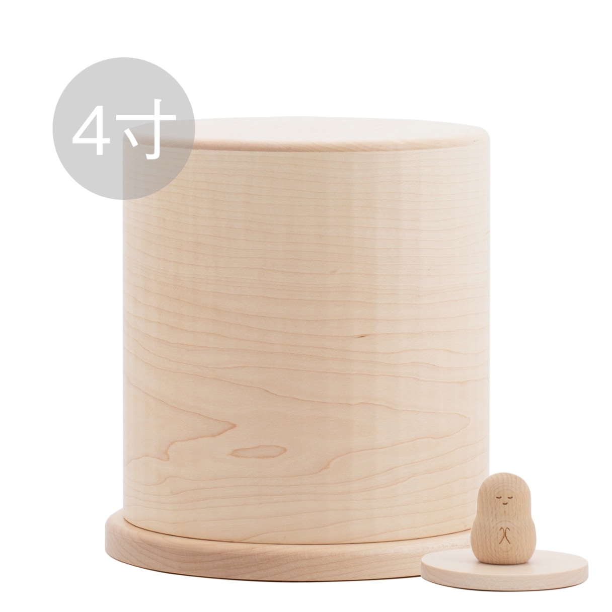 天然木の骨壺カバー4寸用 メープル＆てんしじぞうブナセット | いのり