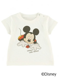 （Sサイズのみ）インセクトコレクション限定 DisneyデザインTシャツ＜Mickey＆Ladybug＞ ホワイト オーガニックコットン使用