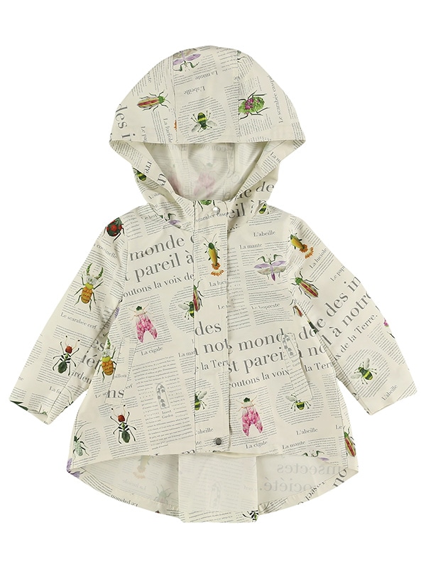 KODOMO Encyclopedie 再生素材 撥水 ロングレインジャケット beige