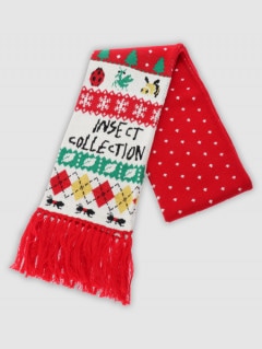 寒い季節も昆虫といっしょマフラー レッド