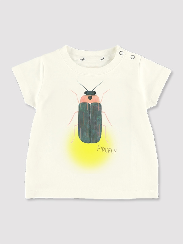 ほたるさんプリントTシャツ＜GOTS認証＞ ホワイト オーガニック