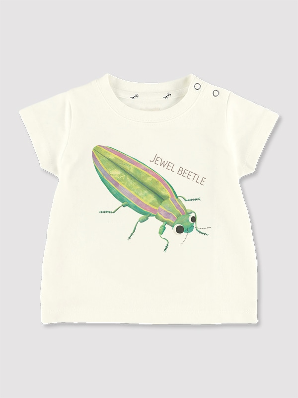 たまむしちゃんプリントTシャツ＜GOTS認証＞ ホワイト オーガニック