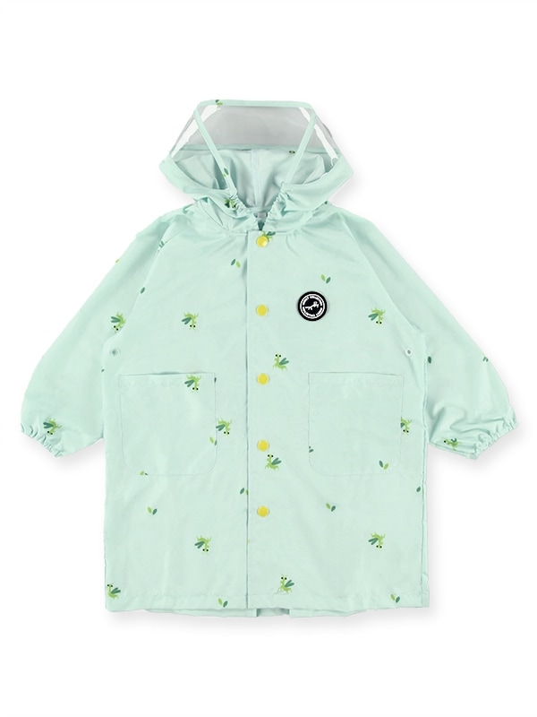 葉っぱに擬態？！かまきりくんレインコート スカイブルー