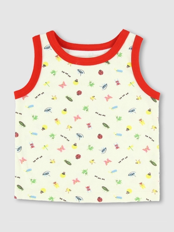 にぎやか昆虫大集合 タンクトップ＜GOTS認証＞レッド