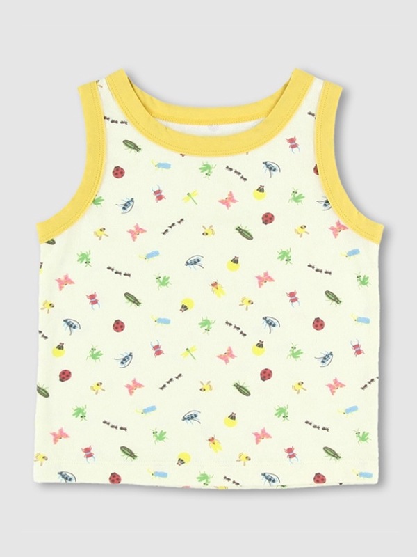 にぎやか昆虫大集合 タンクトップ＜GOTS認証＞イエロー