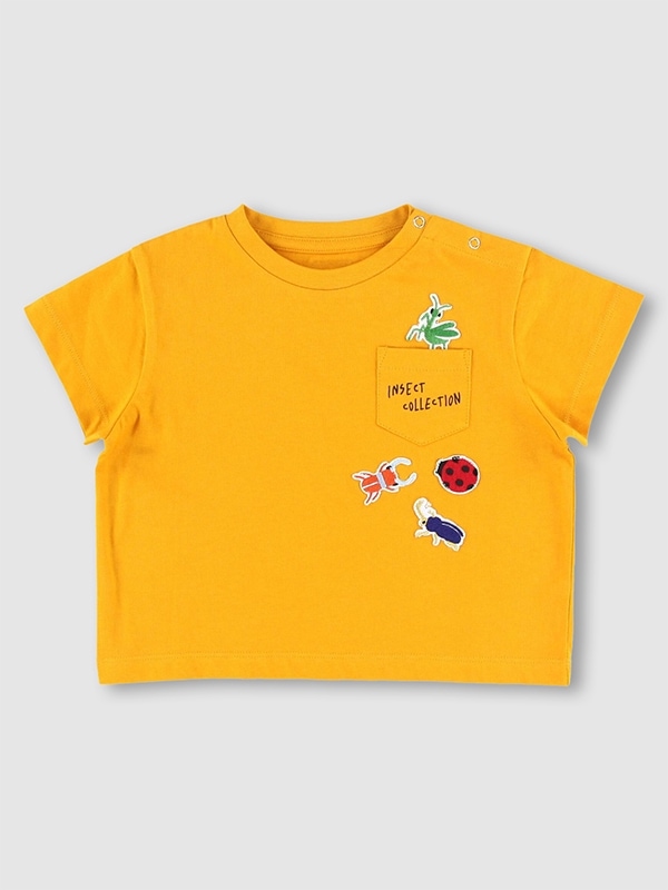 ビックシルエット昆虫ワッペンTシャツ＜GOTS認証＞ オレンジ