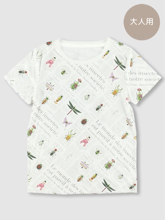 OTONA Encyclopedie 図鑑柄クルーネックTシャツ＜GRS認証＞ 総柄