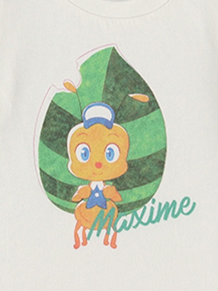 大人も！学習帳（おこづかい帳）付き！アリのマキシームTシャツ ホワイト オーガニックコットン使用