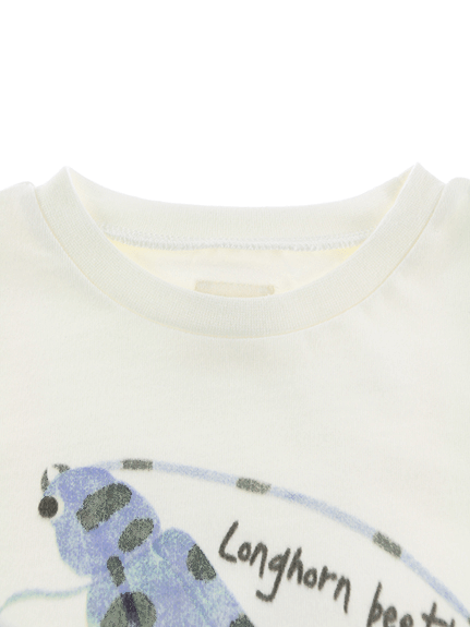 Sサイズのみ）かみきりむしくんプリントTシャツ ホワイト