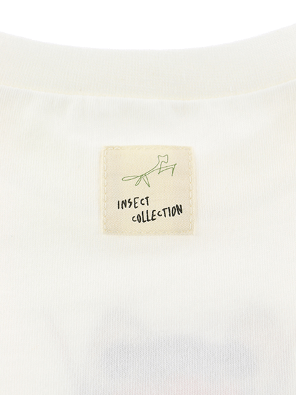 Sサイズ（85cm）のみ かみきりむしくんプリントTシャツ ホワイト オーガニックコットン使用