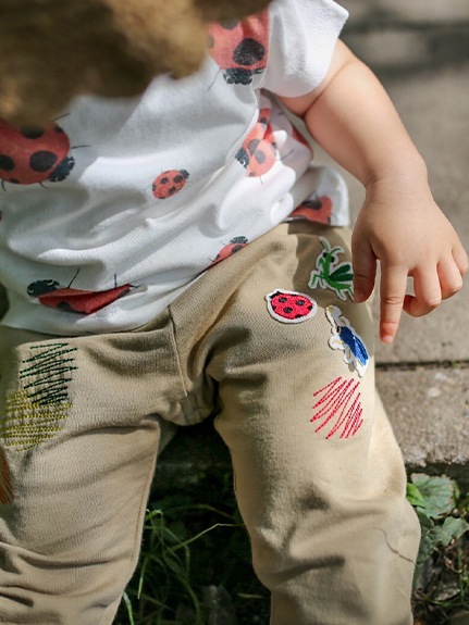 カラフルパレット刺繍 昆虫ワッペン イージーパンツ Insect Collection Insect Market インセクトマーケット